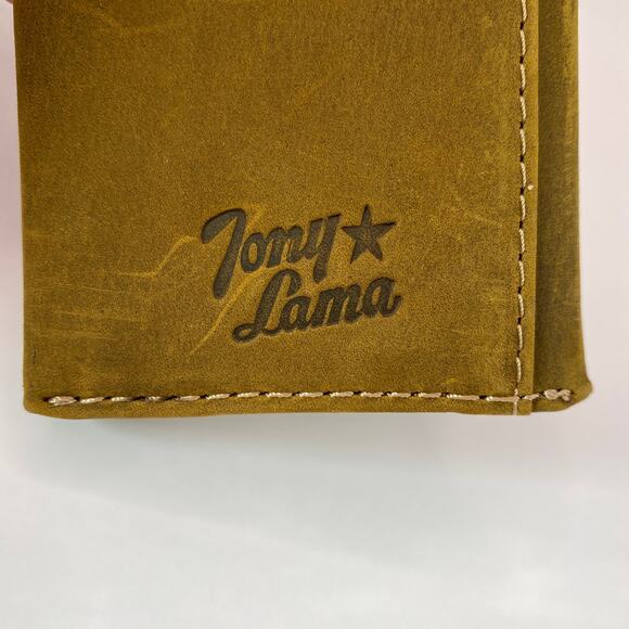 Tony Lana Men's RFID Trifold Wallet Brown Leather Rodeo Western NIB - Picture 5 of 8